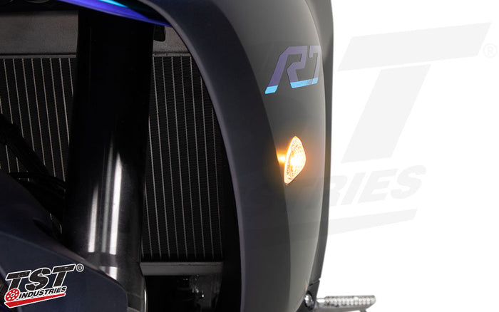 Our unique lens contour enables turn signal visibility from a wide angle, not just the side.