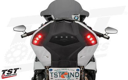 Illuminates with high-powered LEDs to draw attention to your BMW S1000RR.