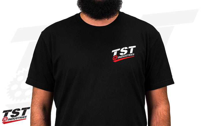 Screen printed on a super soft black shirt. (Beard not included)
