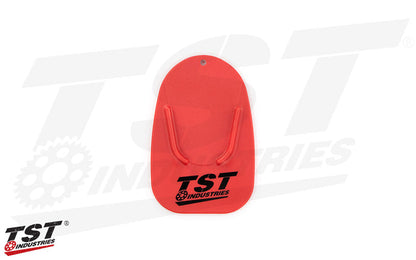 Protect your flooring and keep your bike upright with a TST kickstand pad.