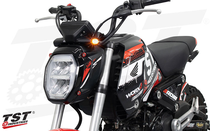 Upgrade your Honda Grom with TST Flush Mount Turn Signals.