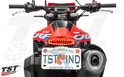 Perimeter running lit creates a modern look on the tail of your Honda CRF300L.