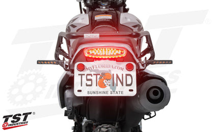 Bright LED turn signals illuminate to demand attention.