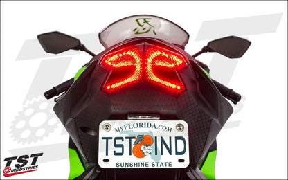 High intensity light output during brake mode increases visibility to surrounding drivers.