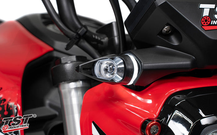 Built-in hyper white running light connects easily with our included plug and play harness converters.