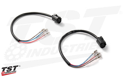Plug and play installation provided by the included TST Yamaha 3-3 Front Signal Plug Harness Converters.
