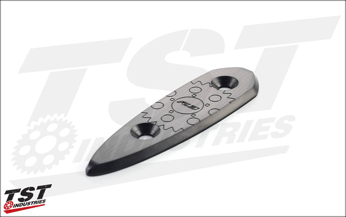 Black anodized aluminum finish.