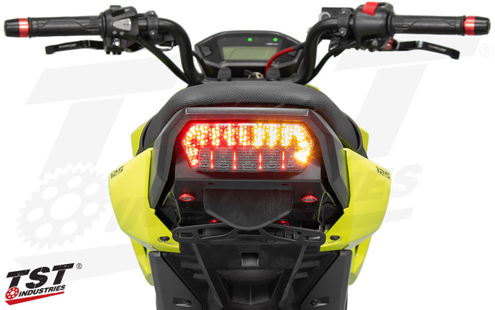Built-in LED turn signals provide a sleek all-in-one unit.