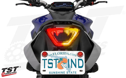 Built-in turn signals eliminate the need for dedicated external turn signals.