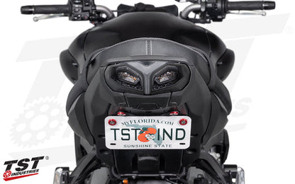 The Integrated tail lights aggressive design matches the 2022+ Yamaha MT-10 aesthetic.