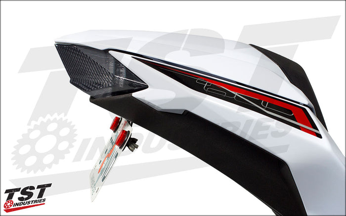 Built in turn signals help to eliminate bulk from your tail section.