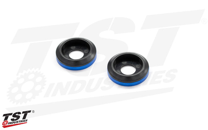 Selectable anodized color accent rings.