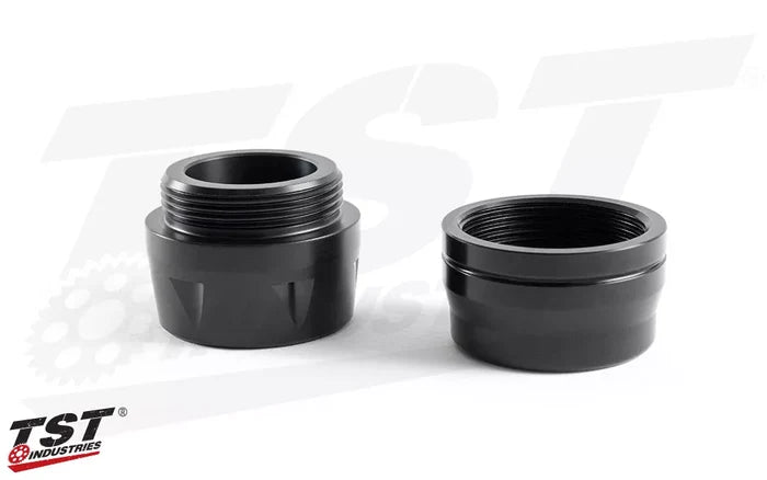 Each slider features and easy to replace delrin slider cap.