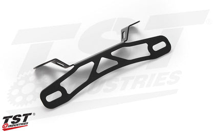 Laser-cut steel bracket features a black powder coat finish.