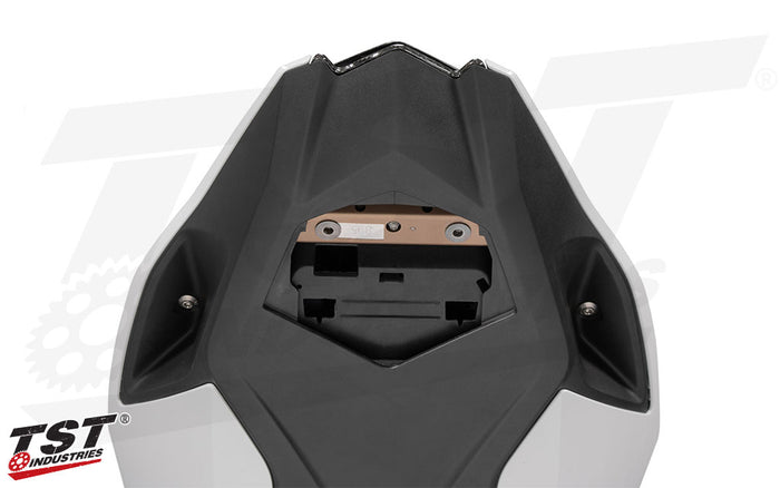 Removing the stock 2020-2022 BMW S1000RR fender creates a large gap on the undertail panel.