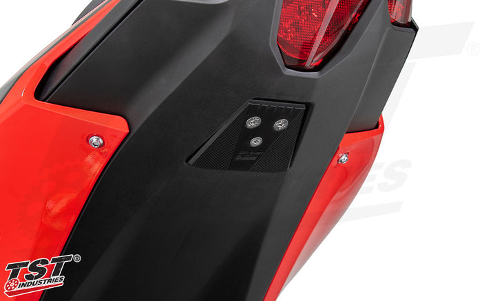 Black anodized aluminum closes off the hole left on your Ninja 500 / Z500 undertail.