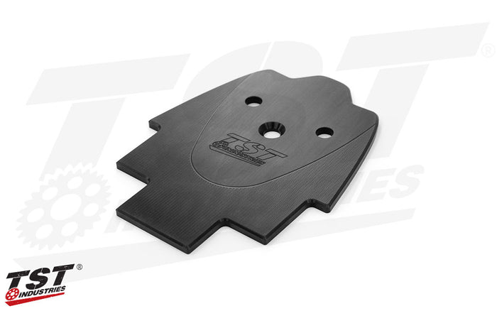 Black anodized CNC machined aluminum provides a premium finish.