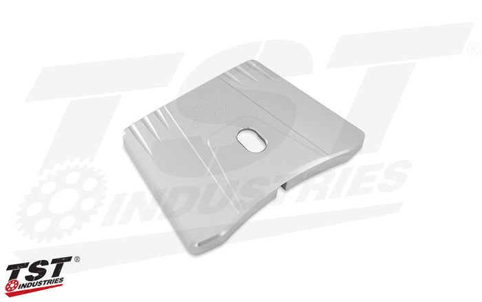 CNC machined aluminum with a natural anodized finish to blend in with the XSR900 undertail.