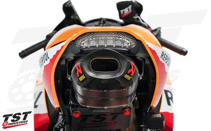 2013+ Honda CBR600RR with the Clear TST V2 Programmable and Sequential LED Integrated Tail Light.