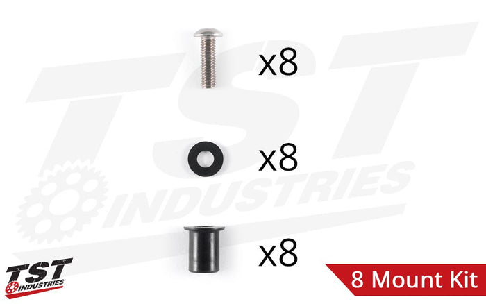 Securely fasten your windscreen with the TST Windscreen Mounting Hardware Kit.