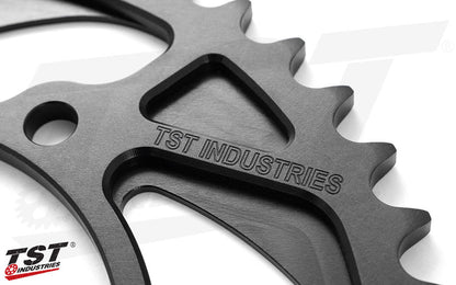 Black anodized finish provides a rear sprocket that stands out with style and design.