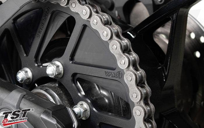 Upgrade your rear Kawasaki's drivetrain with a TST WORX lightweight aluminum rear sprocket.