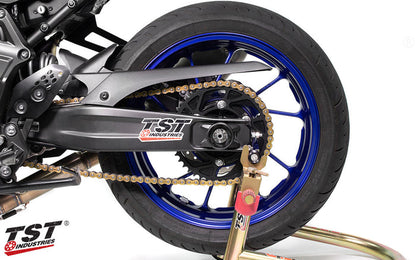 Shown on the Yamaha MT-07.
