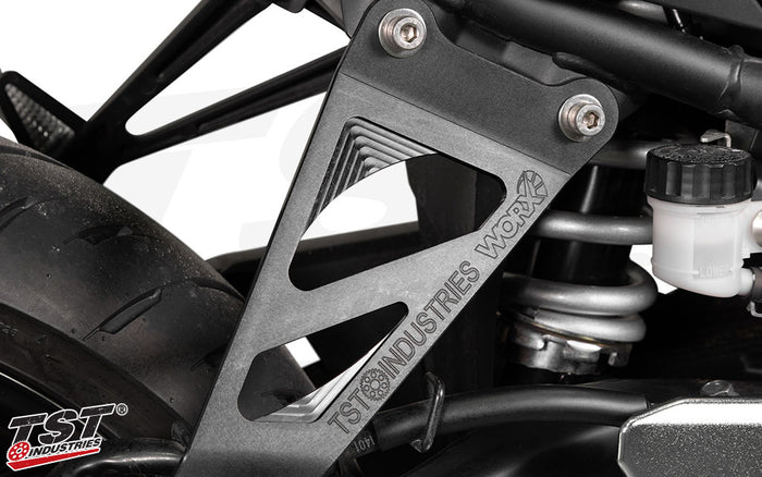 Engraved TST Industries and WORX iconography.