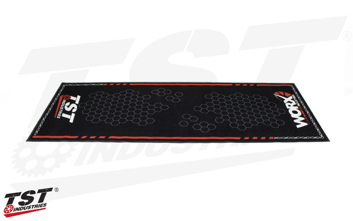 Large 3'x8' size fits any motorcycle.