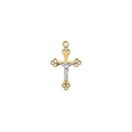 Two-Tone Crucifix Necklace - Gold over Sterling