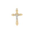 Two-Tone Crucifix Necklace - Gold over Sterling