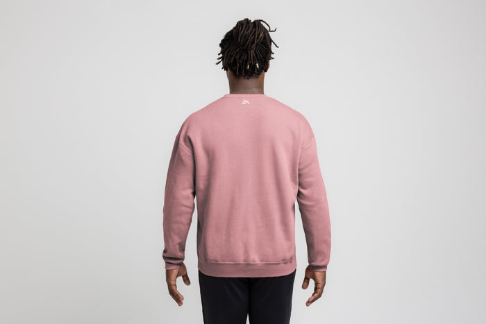 The REP Fitness Unisex REP® Crewneck Sweatshirt in Dusty Mauve/White back