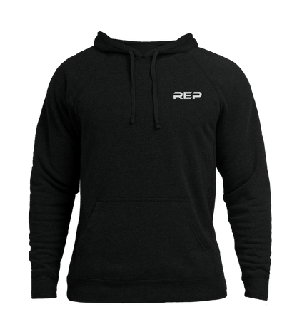 The REP Fitness Unisex USA Pull Over Hoodie in Black/White front