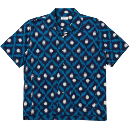 Universal Works Diamond Ikat Deck Shirt - Indigo