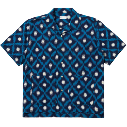 Universal Works Diamond Ikat Deck Shirt - Indigo