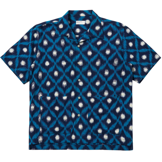 Universal Works Diamond Ikat Deck Shirt - Indigo