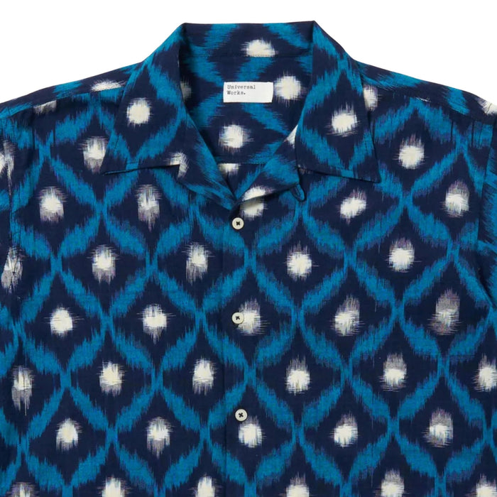 Universal Works Diamond Ikat Deck Shirt - Indigo