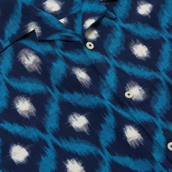 Universal Works Diamond Ikat Deck Shirt - Indigo