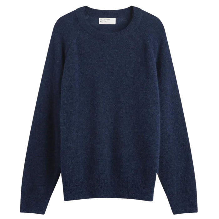 Universal Works Lyon Crew Alpaca Knit - Navy