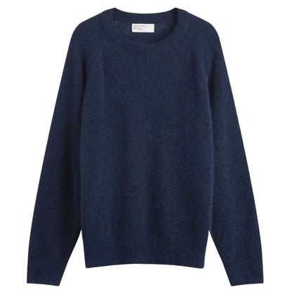 Universal Works Lyon Crew Alpaca Knit - Navy