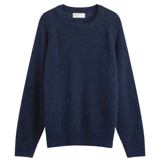 Universal Works Lyon Crew Alpaca Knit - Navy