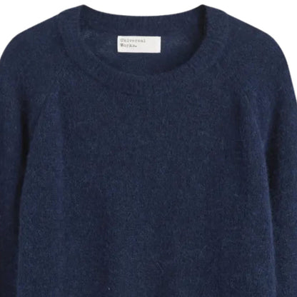Universal Works Lyon Crew Alpaca Knit - Navy