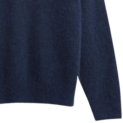 Universal Works Lyon Crew Alpaca Knit - Navy