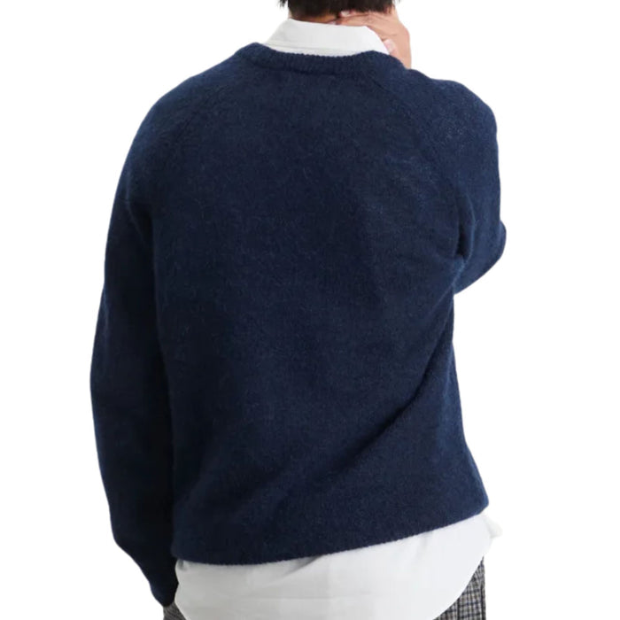 Universal Works Lyon Crew Alpaca Knit - Navy