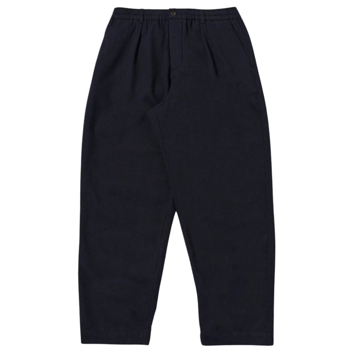 Universal Works Pleated Track Pant Robin Wool Mix - Dark Navy