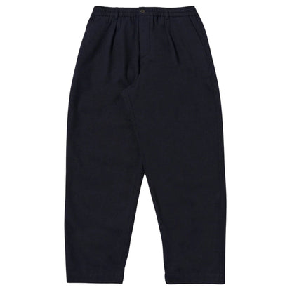 Universal Works Pleated Track Pant Robin Wool Mix - Dark Navy