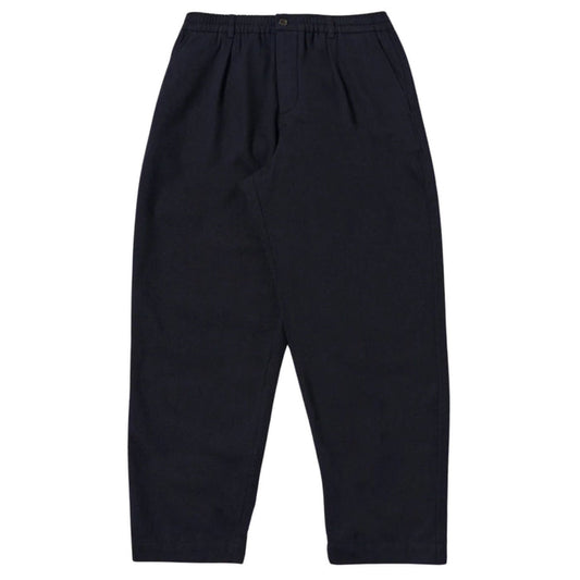 Universal Works Pleated Track Pant Robin Wool Mix - Dark Navy