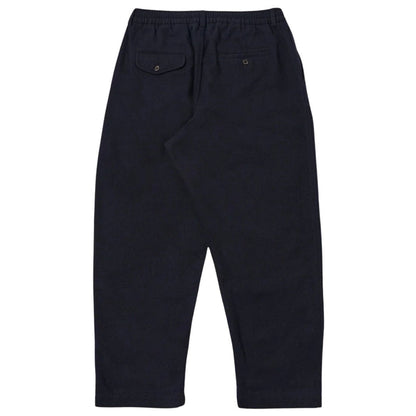 Universal Works Pleated Track Pant Robin Wool Mix - Dark Navy