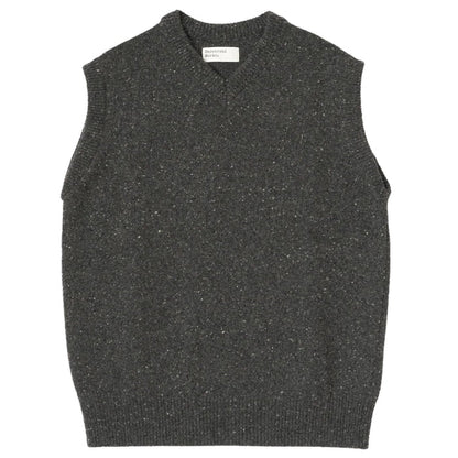 Universal Works Sweater Vest Wool Fleck - Black