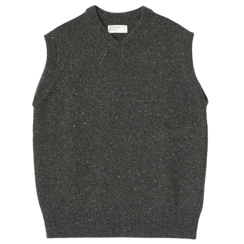 Universal Works Sweater Vest Wool Fleck - Black